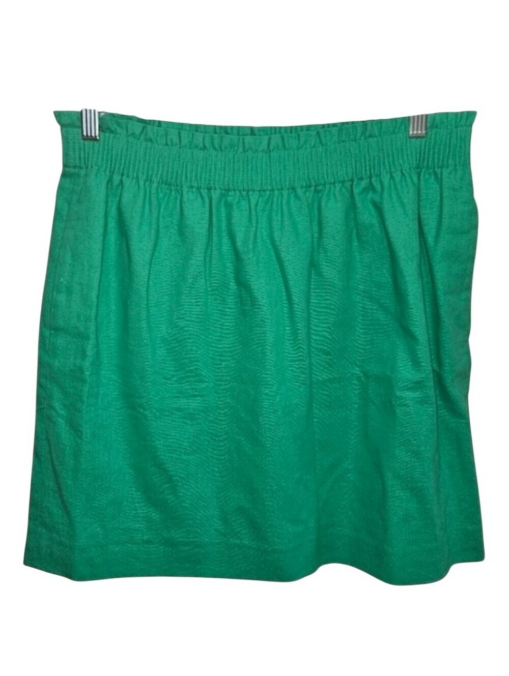 J. Crew Skirt Kelly Green Women's Size 12 Linen Cotton Pockets Lined Pull On